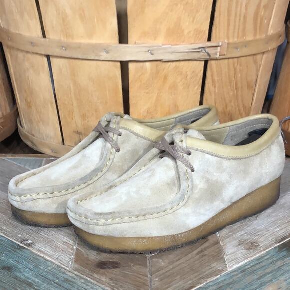 Clarks Originals Wallabee Low Sand Suede Lace-Up Mocs Loafers Womens Size 8.5 - Picture 3 of 11